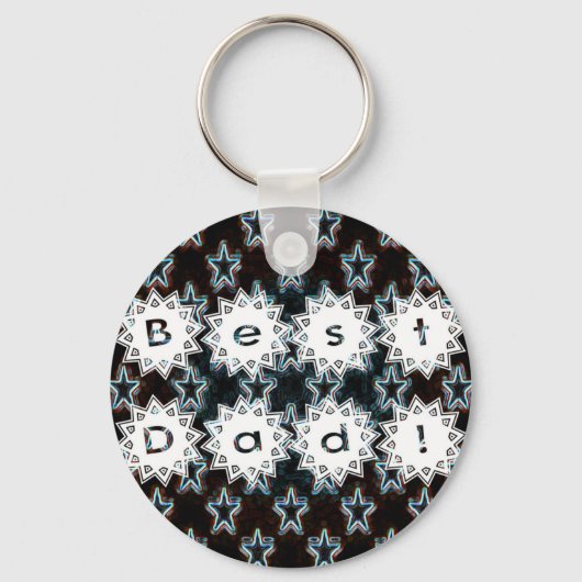 Beste vader met Neon Stars Sleutelhanger (Voorkant)