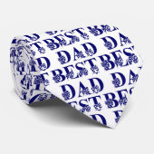 Beste vader met Vlaggenblauwe tekst Stropdas (Opgerold)
