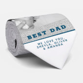 Beste vader Modern Blue Vader Dag 2 Foto Collage Stropdas (Opgerold)