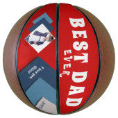 Beste vader Modern Geometrical Foto vaderdag Basketbal (Verticaal)