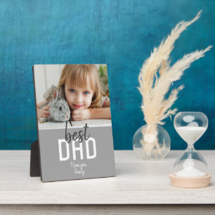 Beste vader Modern Gray Foto Vader Dag Fotoplaat