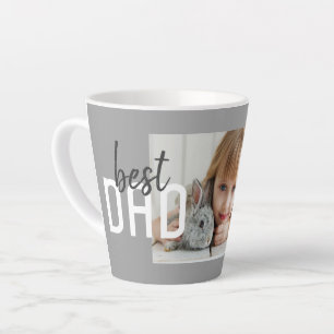 Beste Vader Modern Grijs Foto Vaderdag Latte Mok