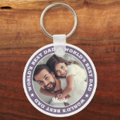 Beste vader Moderne Aangepaste Foto van de wereld Sleutelhanger (Voorkant)