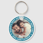 Beste vader Moderne Aangepaste Foto van de wereld Sleutelhanger (Voorkant)