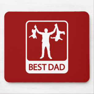 Beste vader Mousepad - Funny Father Holding Kinder Muismat