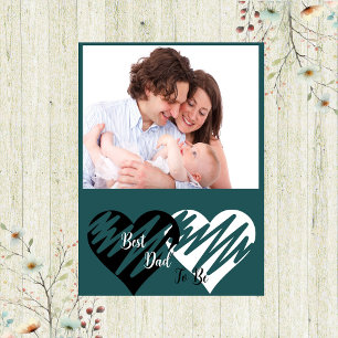 Beste vader om vaders dag harten familie foto plez feestdagenkaart