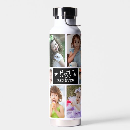 Beste vader ooit 12 foto collage vaders dag cadeau waterfles (Links)