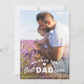 Beste vader ooit 2 Foto Classy Green Vaderdag Feestdagenkaart (Voorkant)