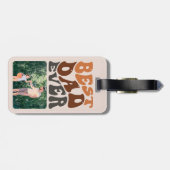 Beste vader ooit 2 Foto en Groovy Retro Typografie Bagagelabel (Achterkant horizontaal)