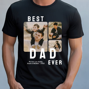 Beste vader ooit 3 Foto Collage Vaderdag T-shirt
