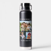 Beste vader ooit 3 Foto zwart Waterfles (Achterkant)