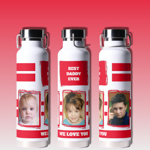 Beste vader ooit 3 foto's houden van je witte rood waterfles