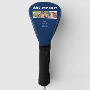 Beste vader ooit 3 Foto's op Donkere Blauwe Golfho Golfheadcover