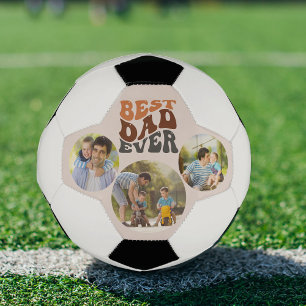 Beste vader ooit 3 Ronde Foto en Retro Typografie Voetbal
