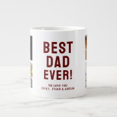 Beste vader ooit 4 Foto Collage Extra Grote Beker (Voorkant)