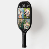 Beste vader ooit 4 Foto Collage Monogram Uw Kleur Pickleball Paddle (Links)