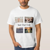 Beste vader ooit 4 Foto Collage T-shirt (Voorkant)
