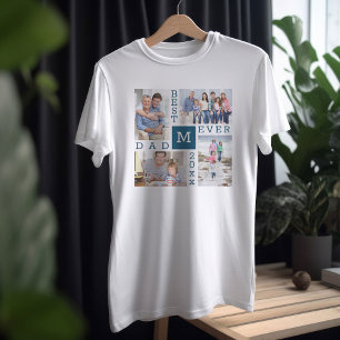 Beste vader ooit 4 Foto en Aangepast Jaar T-shirt