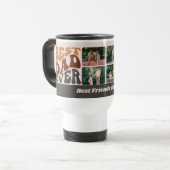 Beste vader ooit 4 Foto met Groovy Retro Typografi Reisbeker (Voorkant links)