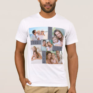 Beste vader ooit 5 Afbeelding familie fotocollage T-shirt