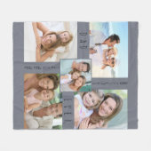 Beste vader ooit 5 Foto Collage Gray Fleece Deken (Voorkant (Horizontaal))