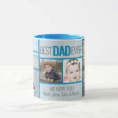 Beste vader ooit | 5 foto gepersonaliseerd mok (Midden)