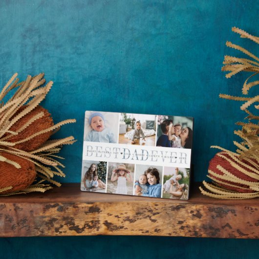 Beste vader ooit | 7 Foto-Vaderdag Collage Fotoplaat (Zijkant)