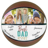 Beste vader ooit Aangepast 3 Foto Ondertekend Bask Basketbal (Voorkant)