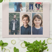 Beste vader ooit Aangepast 6 Foto Collage Theedoek (Gevouwen)