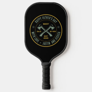 beste vader ooit Aangepast Foto Naam Ax Logo Pickleball Paddle