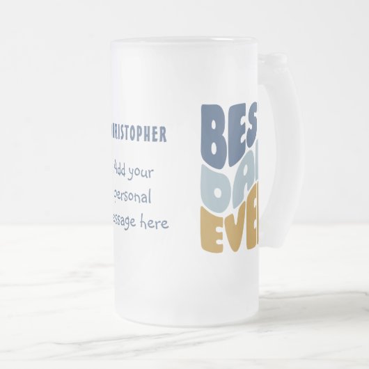 Beste vader ooit aangepast matglas bierpul (Voorkant rechts)