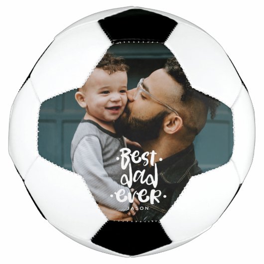 Beste vader ooit Aangepaste Foto Vaderdag Cadeauna Voetbal (Voorkant)