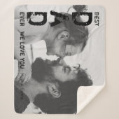 Beste vader ooit Aangepaste naam Foto Cool Vaderda Sherpa Deken (Voorkant)