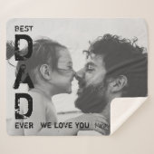 Beste vader ooit Aangepaste naam Foto Cool Vaderda Sherpa Deken (Voorkant (horizontaal))