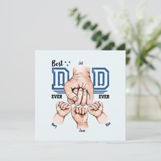 Beste vader ooit aangepaste vuistslag - drie Kinde (Staand voorkant)