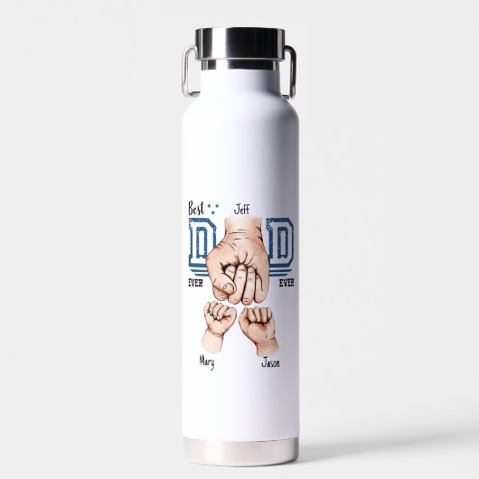 Beste vader ooit aangepaste vuistslag - twee Kinde Waterfles (Voorkant)