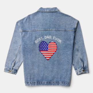 Beste vader ooit Amerikaanse vlag Amerikaanse patr Denim Jacket