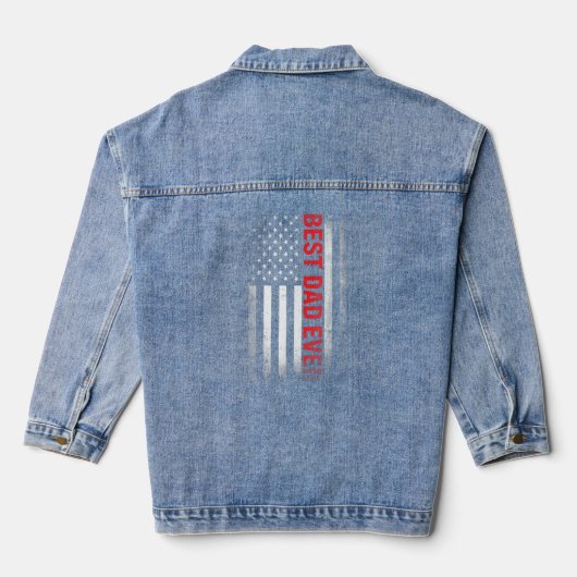 Beste vader ooit Amerikaanse vlag, eerste keer pap Denim Jacket (Achterkant)