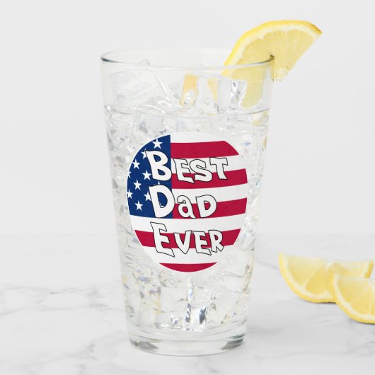 Beste vader ooit Amerikaanse vlag Glas (Achterkant ijs)