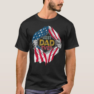 Beste vader ooit Amerikaanse vlag Super Hero Fathe T-shirt