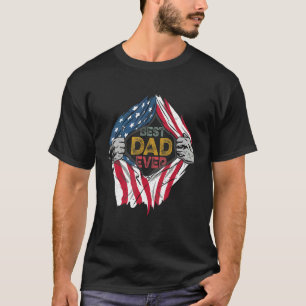 Beste vader ooit Amerikaanse vlag Super Hero vader T-shirt