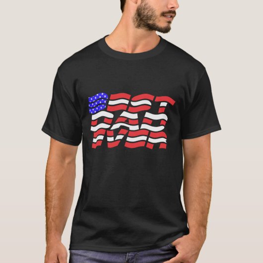Beste vader ooit Amerikaanse vlag T-shirt (Voorkant)
