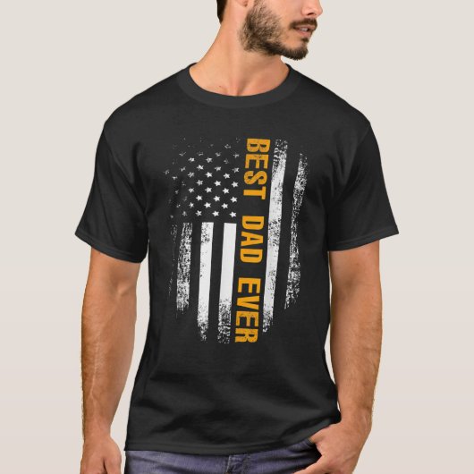  beste vader ooit Amerikaanse vlag Vaderdag T-shirt (Voorkant)