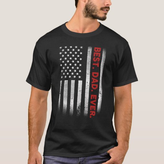 Beste vader ooit Amerikaanse vlag voor Vaderdag T-shirt (Voorkant)