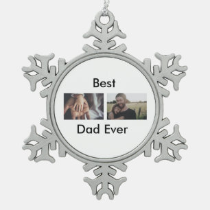 beste vader ooit blij vaderdag voeg je foto toe tin sneeuwvlok ornament