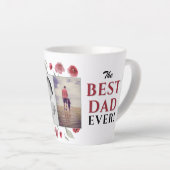 Beste vader ooit Bloemen Vaderdag 2 Fotocollage Latte Mok (Rechterhoek)