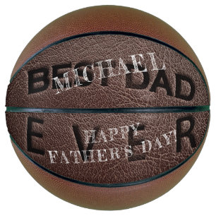 Beste vader ooit bruin leren stempel Vaderdag Basketbal