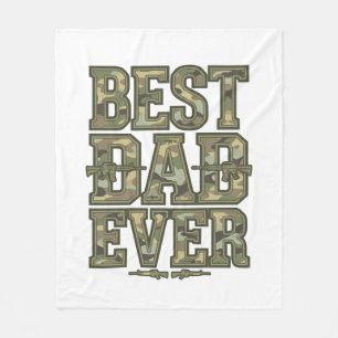 Beste Vader Ooit Camo Vintage Gravure Ontwerp_1 Fleece Deken