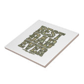 Beste Vader Ooit Camo Vintage Gravure Ontwerp_1 Tegeltje (Zijkant)