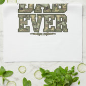 Beste Vader Ooit Camo Vintage Gravure Ontwerp_1 Theedoek (Gevouwen)